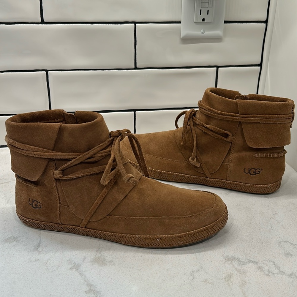 Ugg Women's Reid Suede Leather - Chestnut Boots - Picture 3 of 16